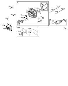 Cylinder Head Group Diagram and Parts List for 33R877-0104-G1 200000 - 399999 Briggs and Stratton Engine